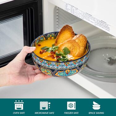 Набір з 6 порцелянових супових тарілок Vancasso (6x840мл) для мюслі, супу, салату, рамену, десерту та інших страв