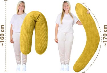 Подушка для годування та вагітності Amilian Stillkissen XXL 170 см - для сну на боці - з наповнювачем та знімним чохлом