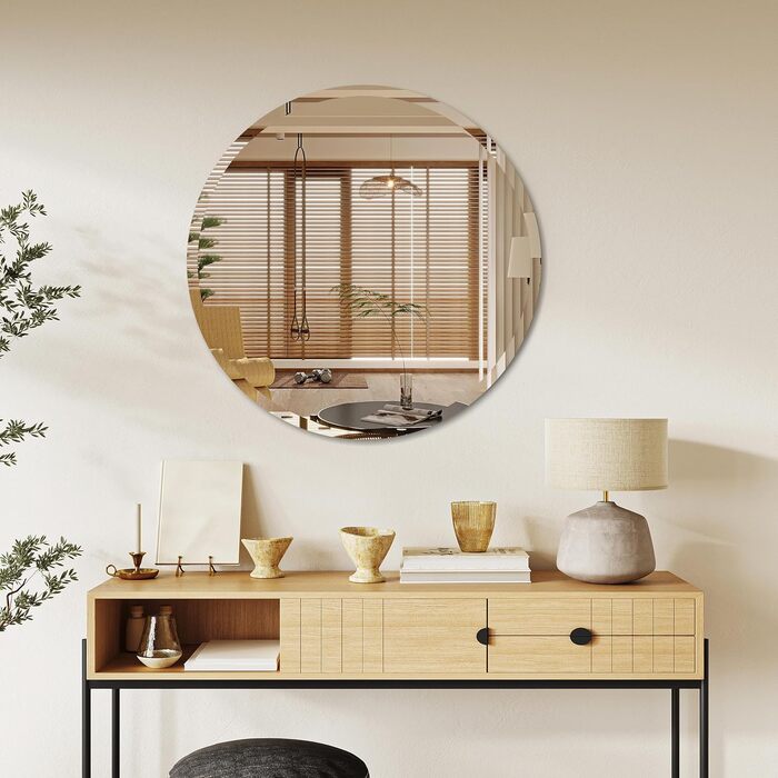 Круглий дзеркало Anyhi без рами, 40.6 см, для ванної, вітальні, спальні, з монтажем на стіну