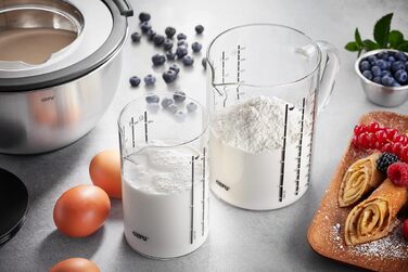 GEFU Measuring Cup Set made of Glass METI - 2-piece Set, 1000ml & 500ml, heat-resistant borosilicate glass, microwave and dishwasher safe