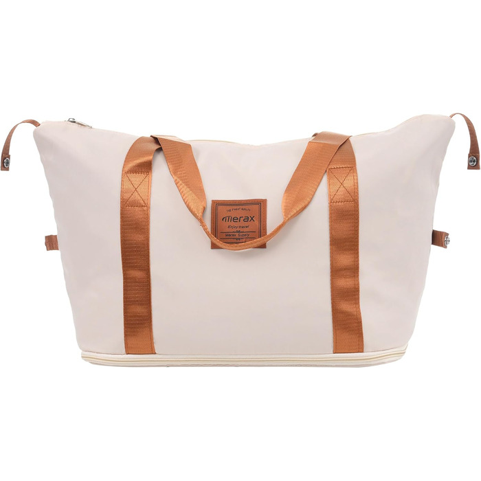 Набір валіз Merax 5-ти частинний: велика, середня, маленька валіза, сумка та органайзер, ABS, TSA-замок, розширюється, бежевий колір