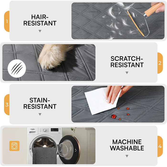 Водонепроникний килимок для собак Luciphia з антиковзким покриттям, 76 x 178 см (Сірий, 208 x 208 см)