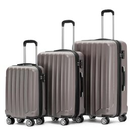 Набір валіз Beibye TSA 2080 з подвійними колесами (3 шт.) – колір Coffee