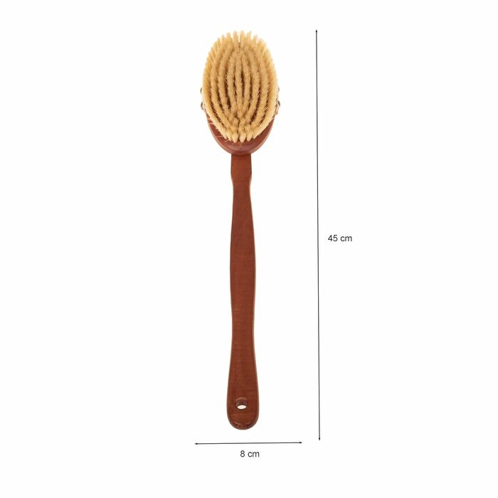 SIDCO Back Brush Pearwood Massage Brush Wood with Removable Handle Natural
