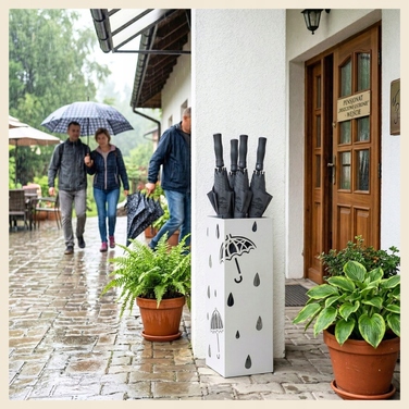 Підставка для парасоль металева MORE&DECO, біла