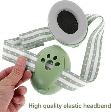 Навушники для захисту слуху дитини 0-4 роки, 2-в-1, шумопоглинання 24dB, захист вух для дітей, новонароджені, регульоване наголов'я, активний відпочинок для сім'ї (зелений)