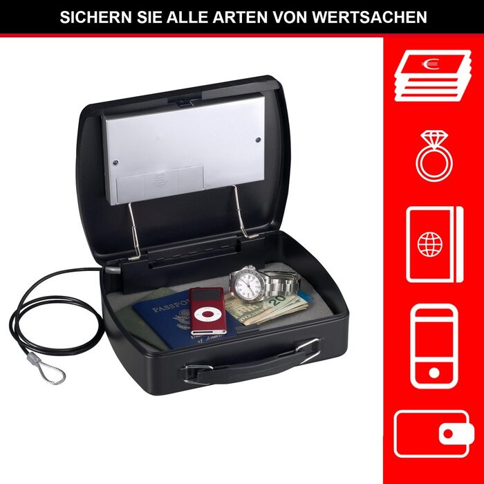 MASTER LOCK Portable Safe with Combination Lock and Cable - P008EML - Secure Storage for Electronics, Documents, Cash & More