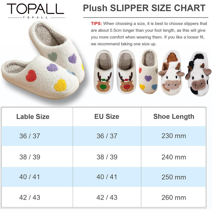 Теплі жіночі домашні тапочки TOPALL з пухом, зимові, м'які, антиковзкі для жінок/чоловіків/унісекс, кольорове кохання, 38/39 EU