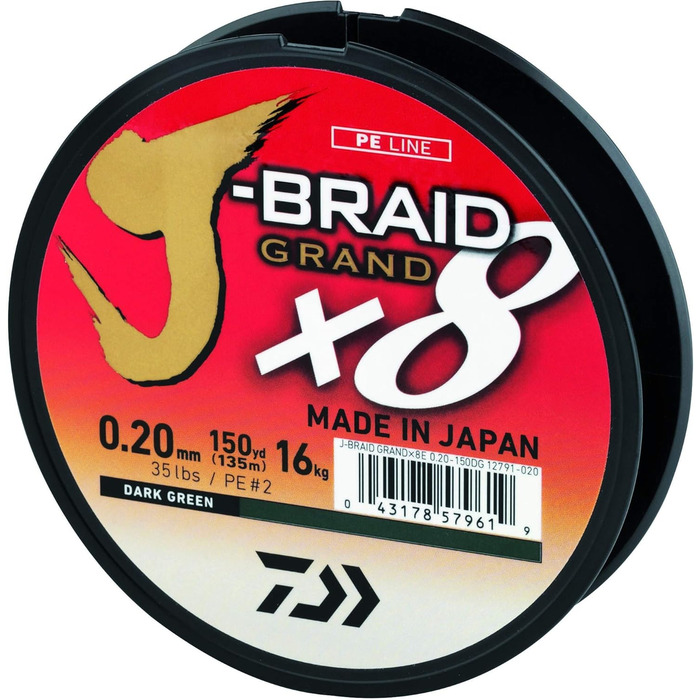Плетена рибальська волосінь Daiwa J-Braid Grand 0.35 мм 270 м сіра