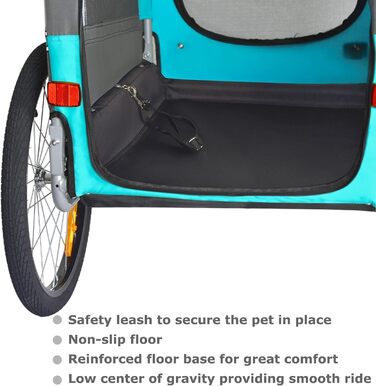 Універсальний візок-перевозник для собак Tiggo VS Pets Medium: велосипедний, буксирний, для джогінгу, блакитний