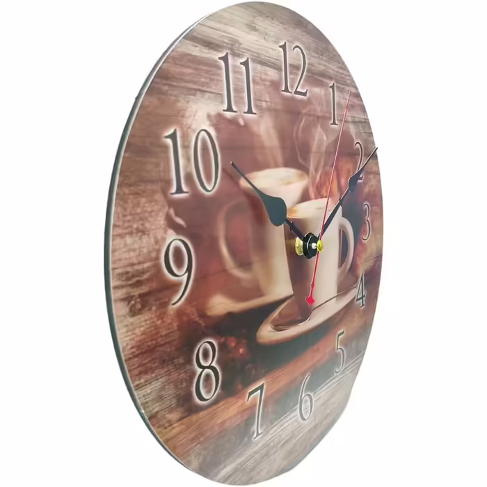 YOAI Wall Clock Kitchen Clock Antique Nostalgia Rustic Country House Quartz Silent (No Ticking) Kitchen Clock 30CM / 12 Inch (Cappuccino (Coffee))