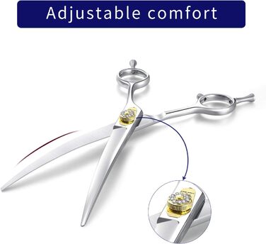 Професійна фенувальна ножиця для собак Dream Reach 7 дюймів (440C сталь)