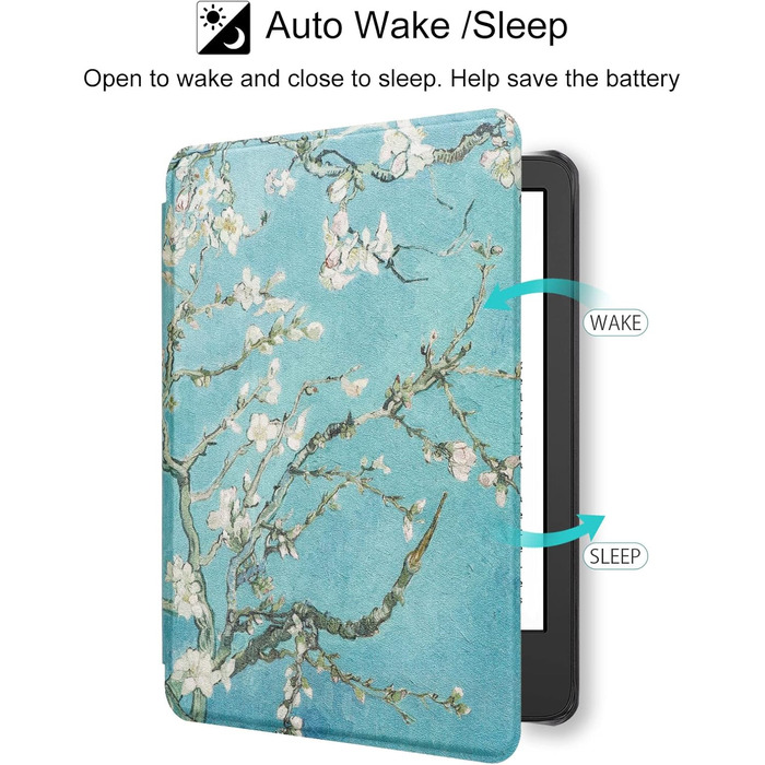 Чохол для Kindle 6' (11-го покоління) 2024/2022 (C2V2L3) - PU шкіра, захисний кейс з авто-вимиканням, Smart Cover, Löwenzahn (Квітка)