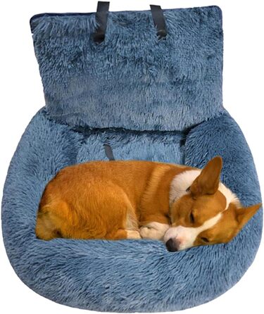 Автокрісло для собак | Підстилка-ліжко в авто | Знімне автокрісло для тварин | Безпечний крісло-ліжко для собак | М'яке, тепле автокрісло-ліжко для собак, сірий колір