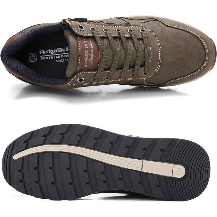 ARRIGO BELLO Кросівки для чоловіків: зручні, легкі, з блискавкою, для активного відпочинку та повсякденного носіння, підошва з неслизьким покриттям, розміри 41-46 (зелені, 44 EU)