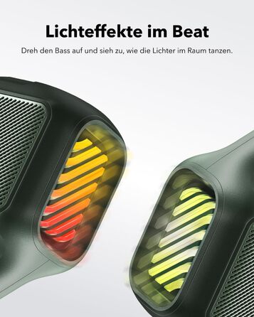 Soundcore Boom 2 - Портативна Bluetooth Колонка, 80W, Сабвуфер, BassUp 2.0, 24h, IPX7, LED, USB-C, BT 5.3, для кемпінгу, пляжу, саду (зелена)