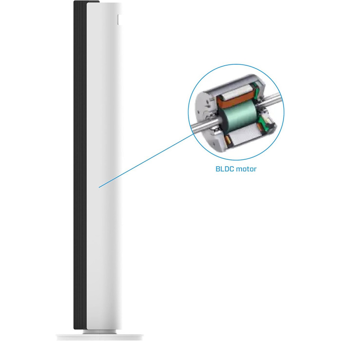 Вентилятор вежний Smart Clean Air Optima CA-407 Luxus з іонізацією та фільтром від пилу - до 500 м³/год, управління зі смартфона