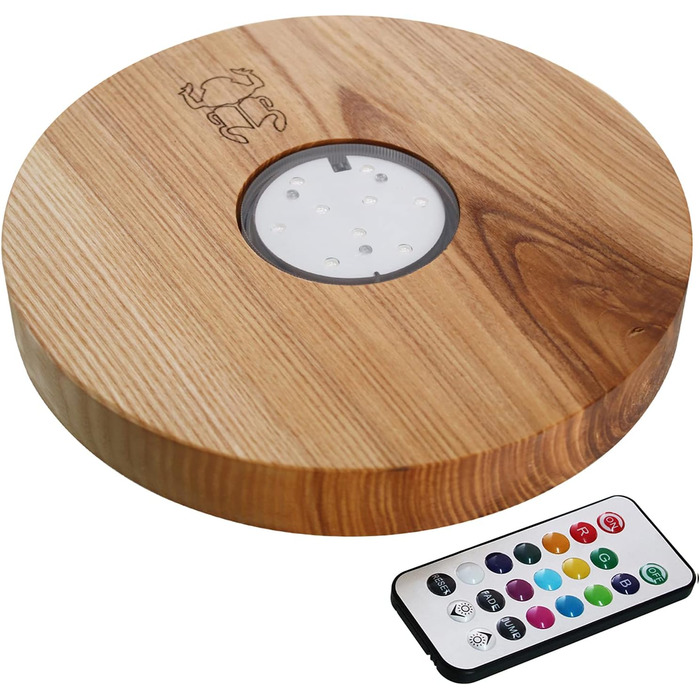 Kaya Shisha LED Coaster, with LED and Remote Control, Hookah Accessories (Ashwood, Ø 22cm)
