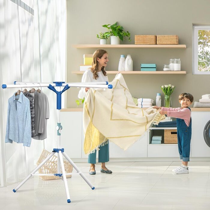 Висувний розкладний сушильник для білизни - стійка для сушіння, кемпінгова, компактна, для балкона, дому та вулиці