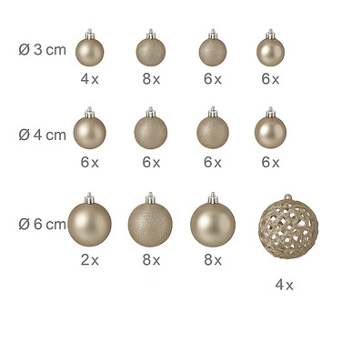 Relaxdays Set of 50 Christmas Baubles