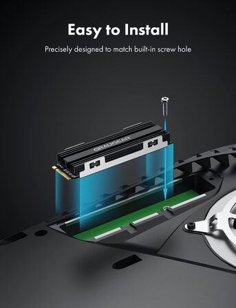 Радіатор охолодження GrauGear для M.2 NVMe SSD, комплект кулера для Playstation 5, PS5 Slim, з теплопровідною кришкою (алюміній) G-PS5HS02