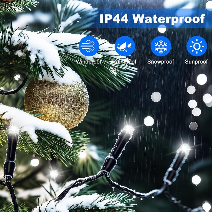 LED гірлянда 20 метрів, 1000 LED, для декору саду, балкону, весілля. 8 режимів, таймер, водонепроникність.