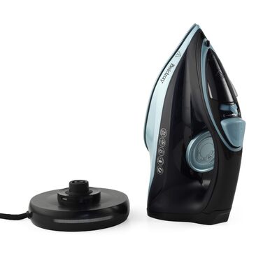 Праска Beldray 2600 Вт – керамічна підошва з антипригарним покриттям, регулювання температури та пари, самоочищення, резервуар 280 мл, до 140 г/хв, висока потужність (EU-штепсель, блакитний)