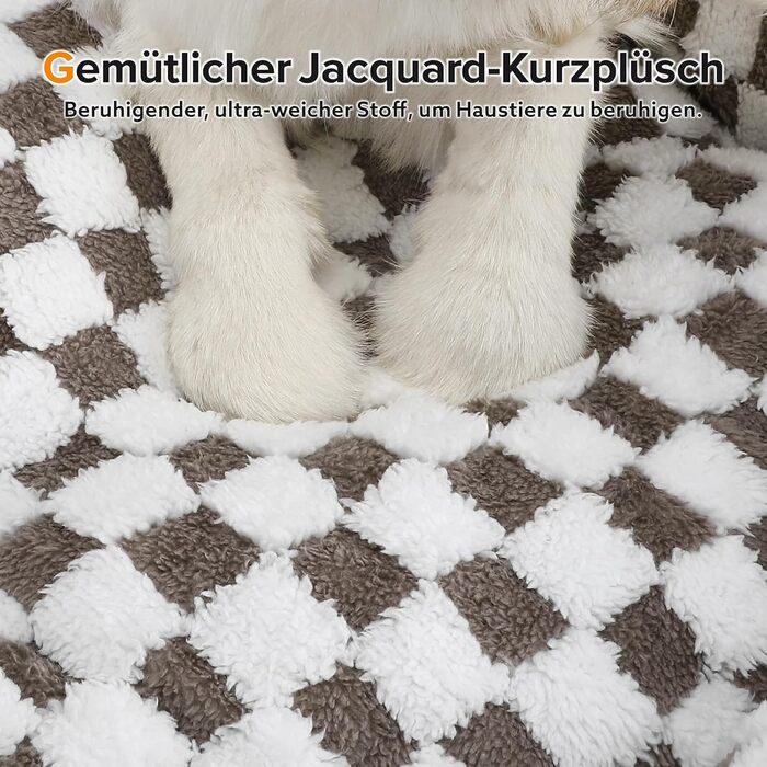FURTIME Dog Bed, Large Dogs, Non-Slip Dog Beds, Washable Dog Basket, Anti-Anxiety Plush Dog Bed, Suitable for Large Labrador Retrievers, German Shepherds, 89×63×23 cm (M(63×53×20 cm), Chocolate)