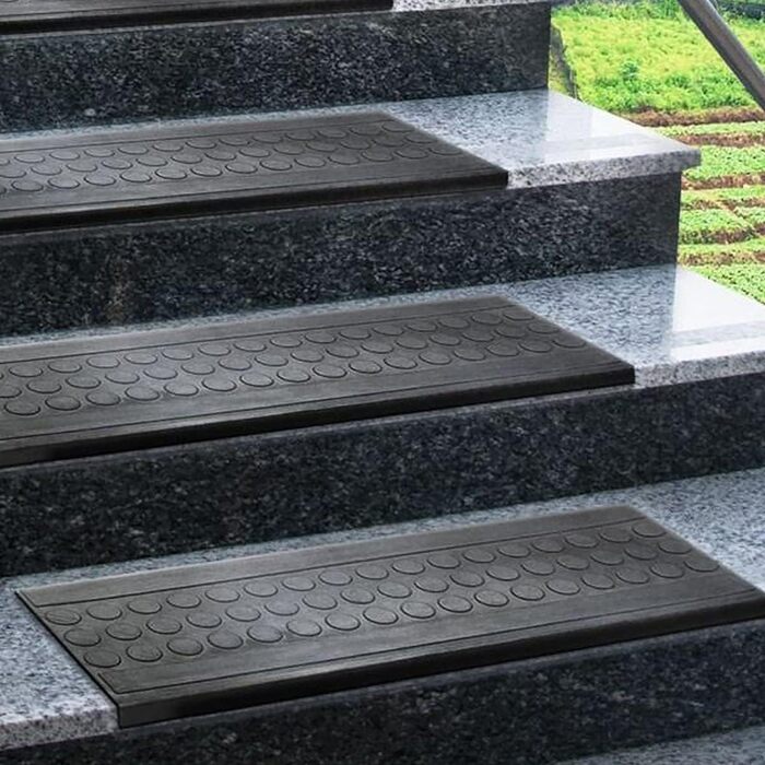 Rubber Threshold Mats with Beveled Edge - Non-Slip, Indoor/Outdoor - 5 Piece Set
