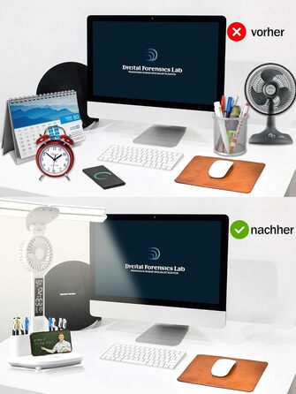 LED-лампа настільна з вентилятором для дітей WLHONG з годинником, тримачем для ручок, календарем та датчиком температури, 3 режими кольору, регульована яскравість, ідеальна для читання