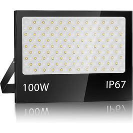 200W LED Floodlight Outdoor, 20000LM LED Spotlight, 7000K Cool White Spotlight, IP67 Waterproof Floodlight, for Backyard, Courtyards, Garage, Hallway, Garden (100W-1PC)