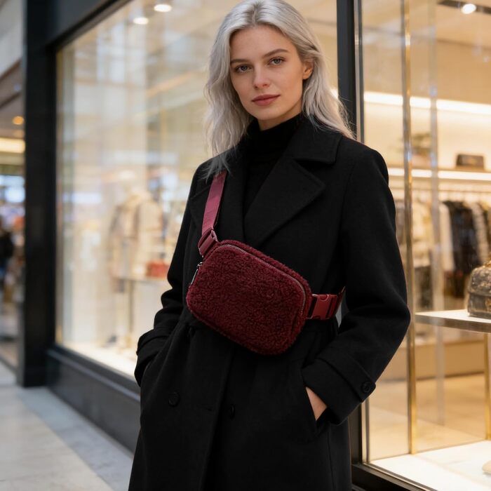 Сумка на пояс для жінок та чоловіків: спортивна, з регульованим ремінцем та блискавкою. Містка сумка для телефону, ідеальна для бігу, подорожей, прогулянок та активного відпочинку (колір: коричневий, тедді).