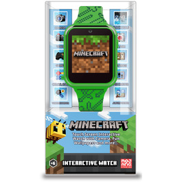 Дитячий розумний годинник Accutime MIN4045 Minecraft з камерою, фото та відео, секундоміром, 6 іграми, 3 фонами, 10 циферблатами, диктофоном, фітнес-трекером, будильником, зелений