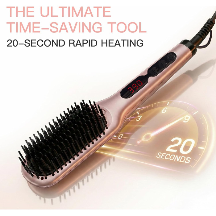 Випрямляч для волосся Megawise Pro Keramik-Ionen з швидким нагрівом, автоматичним вимкненням та захистом від опіків (Roségold)