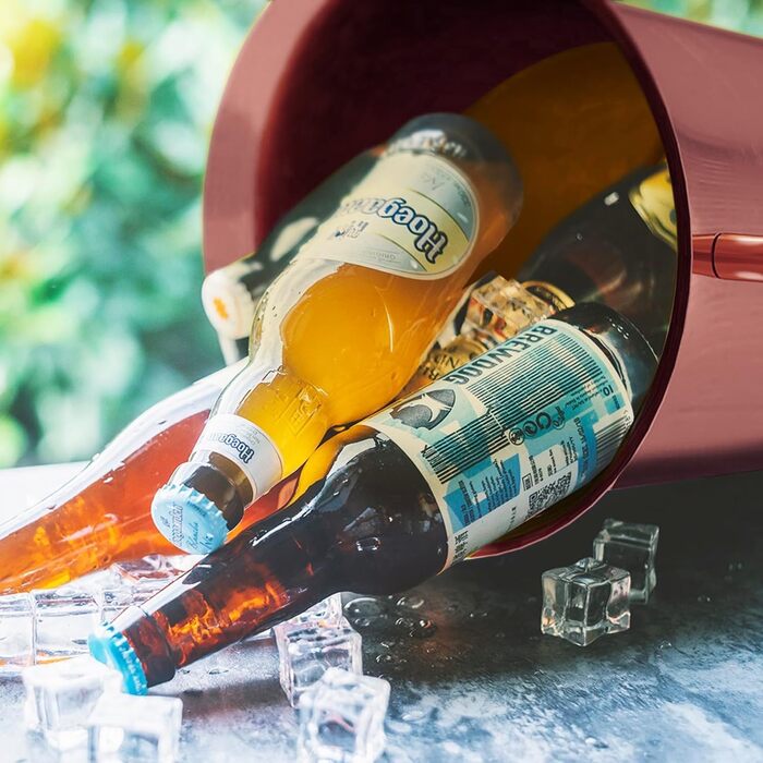 Ейсберг: Крижана чаша з нержавіючої сталі для барів, вечірок, весіль. Зберігає лід 3-6 годин. Золотий колір (Рожеве золото), 3FT