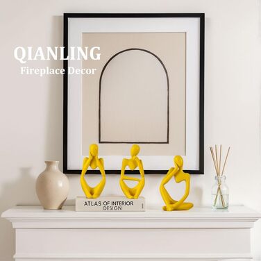 Набір керамічних ваз – 3 шт. Вази у стилі фермерського дому, декор для дому, вітальні, столу, каміну та входу (жовтий)