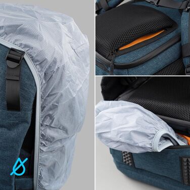 Рюкзак для фототехніки DÖRR Prag Go 16L/Prag Pro 20L, водонепроникний, для дзеркальних/зеркальних беззеркальних камер, відділення для ноутбука 16 дюймів, знімні перегородки, кріплення для штатива, рюкзак для дронів, міцний та легкий (блакитний)