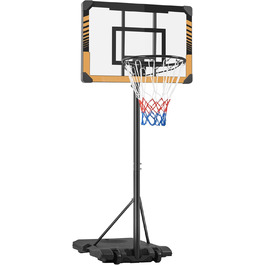 Yaheetech Adjustable Height Basketball Stand with Wheels - Mobile Basketball Hoop, Water/Sand Fillable, Indoor/Outdoor Basketball System - 226.5cm - 256.5cm