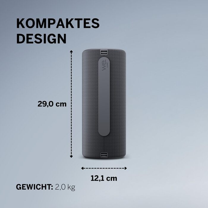 Loewe We. HEAR 2 Storm Grey – Портативна Bluetooth колонка 60W, водостійка, до 17 годин роботи