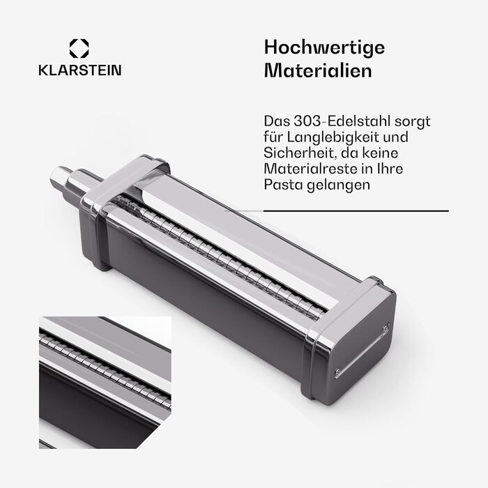 Кухонна машина Klarstein Chiara 1600W з чашею 5L з нержавіючої сталі, 12 швидкостей, LCD-дисплеєм, тиха робота ≤72 dB, набір для випічки, придатний для миття в посудомийній машині, корпус з алюмінію, сірий колір, насадка для пасти Klarstein Chiara