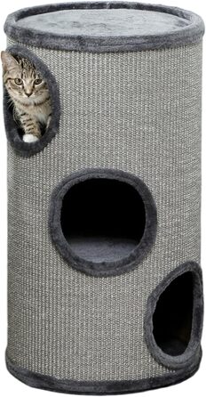 Кігтеточка PawHut 70 см, 3-ярусна, сіра, з плюшевим облямівкою, для котів