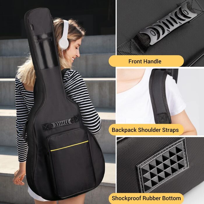 Чохол для акустичної гітари Cahaya Gig Bag: водонепроникний, з підкладкою, рюкзак для гітари 39/40/41 дюймів