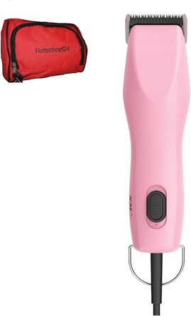 Машинка для стрижки собак Profiline KM2+ рожева, 2 швидкості, з сумкою (Rotschopf24 Edition)