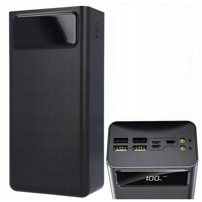 Повербанк JYSafora 50000 mAh, 5xUSB, швидка зарядка, з LED-дисплеєм, білий