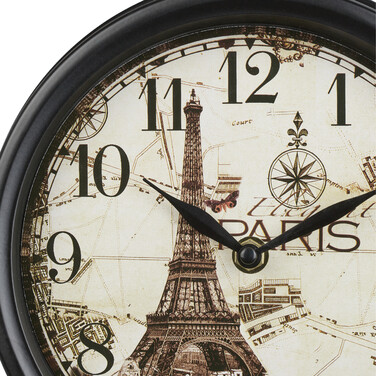 Relaxdays Double-Sided Train Station Clock in Black