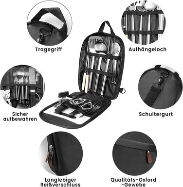 Набір кухонного посуду Berglander 27 предметів: для кемпінгу, пікніків та грилю