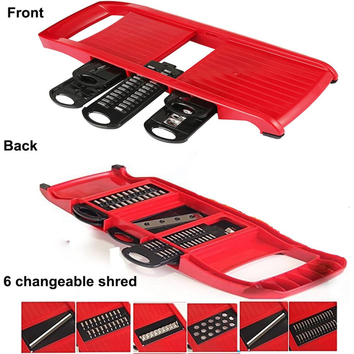 Нарізчик овочів Mandoline: набір з 6 лез з нержавіючої сталі для картоплі, помідорів, цибулі та сиру