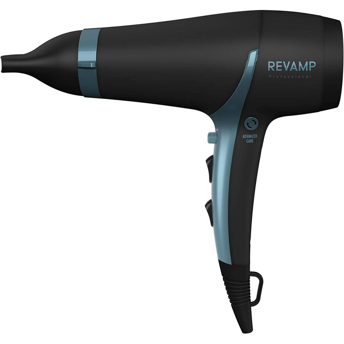 Фен REVAMP 5000 Haartrockner: потужний 2400W фен з прогрівом, 4 температурні та 2 швидкості, кнопка холодного повітря, олія для блиску, Progloss 4000 Advanced Protect & Care Dryer