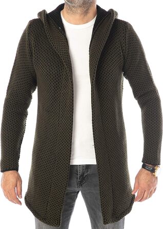 Кардиган чоловічий Carisma з капюшоном, теплий, комфортний, для осені та весни, розмір XL, хакі