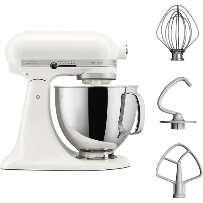 Планетарний міксер KitchenAid Artisan 4,7л, колір порцеляново-білий